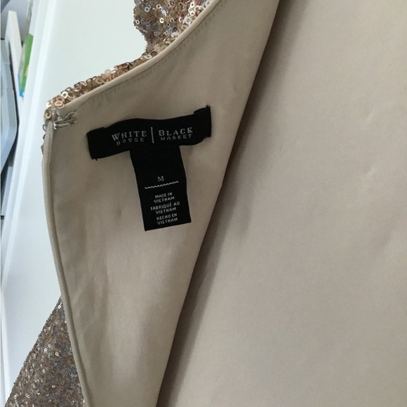 C - White House Black Market, Gold Sequin Dress Size M - Picture 4 of 4